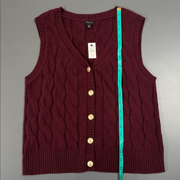 Talbots NWT Cable Knit Sweater Vest Size Medium Cotton Blend Old Money Layering - Picture 10 of 11